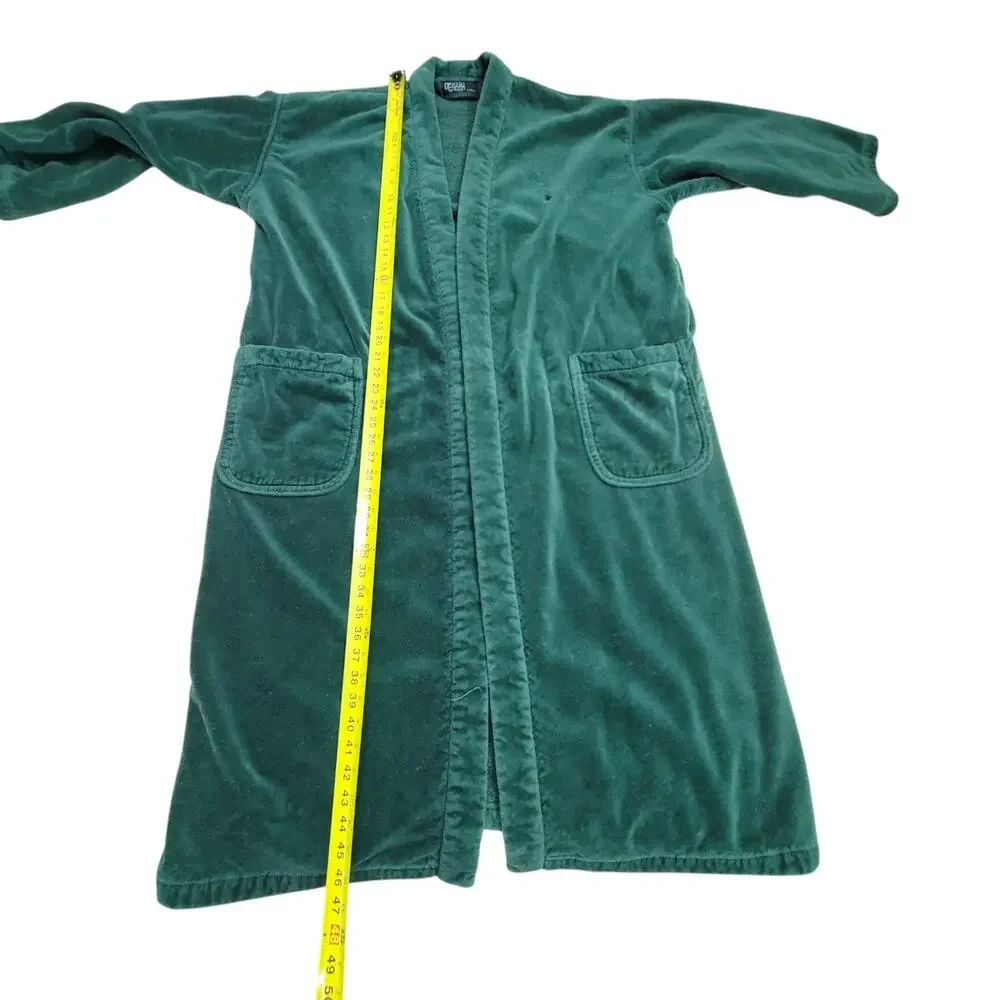 Vintage Polo Ralph Lauren Green Terry Velour Bathrobe Robe Mens OSFA Brazil